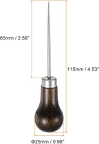 HARFINGTON Handwork Sewing Awl Single Gourd Awl Leather Punch Hole Tool with Wooden Handle Scratch for Broken Wire Drilling Stitching Repair and DIY Handmade, Log Color