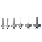 6pcs Cove Router Bit Set,1/4" Shank,Radius 1/8",3/16",5/16",3/8",7/16", and 1/2",Cove Edging Cutter for Wood Edge Profiling,Molding