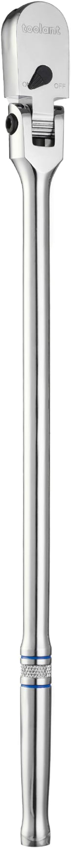 toolant 1/2" Drive Flex Head Ratchet, 90 Tooth Compact Flex Head Socket Ratchet Wrench, 17 Inch Length