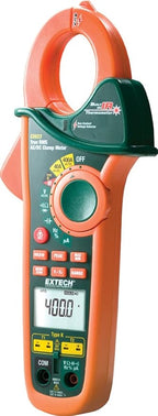 Extech EX623 True RMS 400A AC/DC Clamp Meter with Dual Type K, Infrared Thermometer and NCV