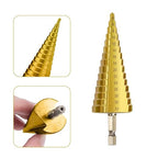 Metric Step Drill Set,Zhushan 3Pcs High-Speed Steel Shank Titanium Step Drill Bits for Sheet Metal Hole Drilling from 4-12mm/4-20mm/4-32mm