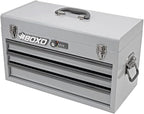 Boxo USA Hand Carry Tool Box 3-Drawer Heavy Duty Steel Toolbox with Lock System (Nardo Gray)