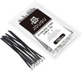 Metal Zip Ties Black 24 inch 304 Stainless Steel Epoxy Coated Locking Cable 220LB 600mm 100pcs Heavy Duty Exhaust Wrap Multi Purpose Binding for machinery, vehicles, farms, cables, pipes,Fence