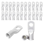 25Pcs 4 AWG 5/16" Stud Tinned Copper Ring Terminals Battery Cable Ends Wire Lugs 4 Gauge Battery Cable Lugs Heavy Duty Cable Lugs Bare Copper Eyelets Tubular Ring Terminal Connectors