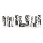 OSCARBIDE Annular Cutter Set 13pcs,1" Cutting Depth,3/4" Weldon Shank, 7/16 to 1-1/16 inch Cutting Diameter Mag Drill Bits for Magnetic Drill Press with 2 pcs Pilot Pins