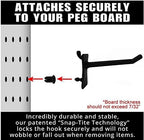 PegPro® J & 2" Hooks Kit for Standard “Wood Fiber” pegboard – Durable Plastic Pegboard Hooks - for Garage, Kitchen, Craft Room, and More (J & 2" Hook - 50 Pack, Black)