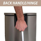 Kitchen Trash Can with Lid, 55 Liter/14.5 Gallon Semi Round Large Step Garbage Can, Soft Close Satin Stainless Steel Trash Bin for Bathroom Office