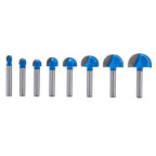 8PCS Round Nose Router Bits Set, 1/4-Inch Shank Woodworking Drill Bits Kit - for Roundover, Rabbeting, Tongue & Groove, Cabinet Door, Rail & Stile Joinery