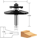 LEATBUY 1/2 Inch Shank Router Bit Set 3 PCS Round Over Raised Panel Cabinet Door Rail and Stile Router Bits, Woodworking Wood Cutter, Wood Groove Tongue Milling Tool(1/2-double)