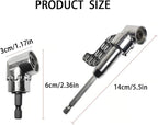 105 Degree Right Angle Drill Adapter, 1/4" Hex Shank Driver Angle Drill Attachment with Multi-function Bend Screwdriver Bit, Angle Driver for Drill, Drill Attachment for Household Work (L+S（SR）)