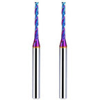 2PCS Upcut Spiral Router Bit 1/4 Inch Shank 1/8 Inch Cutting Diameter 1 inch Cutting Length with Extra Long Life Coating CNC Router Bits End Mill for Wood Cutting, Slot Mortise, Engraving