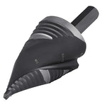 Lichamp Unibit Step Drill Bit for Metal, Genuine M2 Drill Stepper Bit for Hard Metal Heavy Duty, 19 Sizes from 3/16" to 1-3/8", Spiral Grooved with Hex Drive, C1BK