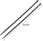 URBEST 100 Pcs Self Locking Wire Cable Zip, Tie Fasten Wrap 6 Inch Nylon Zip Tie (100, Black)