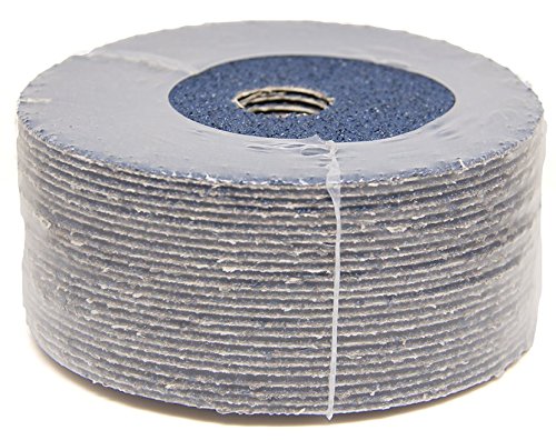 Benchmark Abrasives 5 Inch Sanding Discs Resin Fiber Zirconia Grinding Disc for Grinding, Stripping on Wood, Fiberglass, Steel, Metal, 7/8" Arbor Angle Grinder Sanding Disc, 25 Pack - 24 Grit