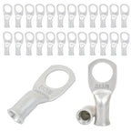 Heavy Duty Tinned Battery Ring Terminals (25 pcs.), 8 AWG 3/8" Stud, Tubular Copper Ring Connectors