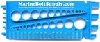 Nut, Bolt & Screw Gauge Standard & Metric Coarse & Fine Diameter, Length & Thread Pitch (Blue)