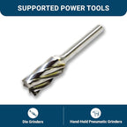 Benchmark Abrasives Ball Shape Premium Tungsten Carbide Burr with 1/4 Inch Shank Aluminum Cut Rotary Tool, Engraving Tool for Non-Metals Shaping Carving (SB-5NF)