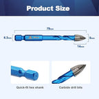 Masonry Drill Bit BRSCHNITT 10pcs Carbide Tips Concrete Drill Bit Set for Pots Bottles Ceramic Tile Glass Brick Ceramic Hex Shank