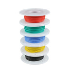 BOJACK 24 AWG Flexible Silicone Wire Electric Wire Hook up Wire Kit 300V Cables with Plus 20 φ3mm Heat Shrink Tubings and a Mini Wire Stripper(5 Colors 19.69Ft Each Color, 24AWG)
