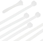 PATIKIL Cable Zip Ties 12 Inch, 100 Pcs Self-Locking Nylon Wire Tie Wraps Heavy Duty Cord Management with 50 lbs Tensile Strength for Indoor and Outdoor, White (0.2" W)