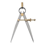 Spring Joint Caliper - [5 Inch] Carbon Steel Spring Divider Caliper with Brass Fulcrum for Metalworking Drawing Use, Flat Leg