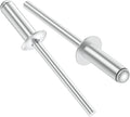 (65Pcs) 1/4" x1/2" Aluminum Blind Rivets, 6.3 x 12mm Pop Rivets,Rivets for Metal,Silver-(VG10113)