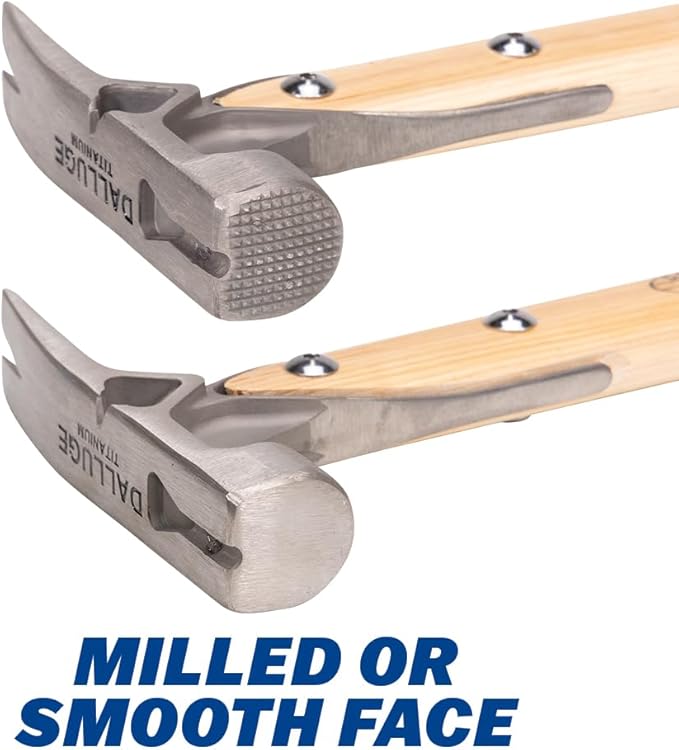 VAUGHAN DALLUGE 16 oz Titanium Hammer, Magnetic Nail Holder, Milled Face, VN07180
