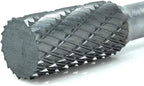 Benchmark Abrasives 6” Cylinder Shape Double Cut Tungsten Carbide Die Grinder Bits Metal Deburring Tool Rotary Burr, 1/4 Inch Shaft, Engraving Tool for Woodworking Shaping Carving (SA-3)