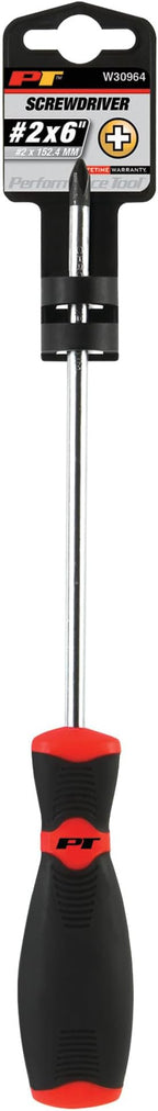 Performance Tool W30964 Black & Red Phillips Screwdriver, #2 x 6-Inch