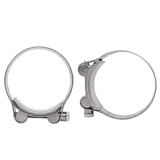 AKIHISA 2 Pack 92-97mm ID Range T-Bolt Hose Clamp,304 Stainless Steel Adjustable Heavy Duty Pipe Strap Clamps