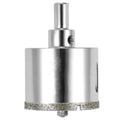 Drilax 2" Diamond Hole Saw | Removable Pilot Pin & Triangular 3/8" Shank | Wet Drilling for Ceramic, Porcelain, Tile, Quartz, Granite, Marble | Large Pipe & Drain Holes