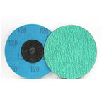 BHA Green Zirconia with Grind Aid Quick Change Sanding Discs Type R Male Roll On, 3" (120 Grit) - 25 Pack