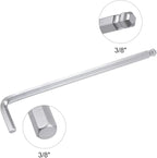 TOP-VIGOR 2Pcs 3/8" Ball End Hex Key Wrench, L Shaped Long Arm Allen Wrench for Household DIY, Professional Machine Repairing, CR-V