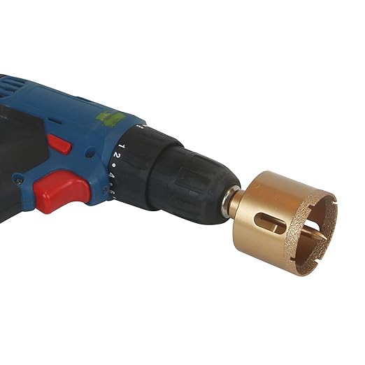 Brazed Diamond 2-3/8 inch Hole Saw with Center Drill Bit for Ceramic,Porcelain,Tile,Glass,Granite Quartz,Marble,Gemstone,Dry Drilling 60mm