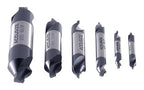 Accusize Industrial Tools (#1-#5), SAE 3/64"-3/16", 6 Pc ANSI M35 (H.S.S. +5% Cobalt) TiAlN Coated Center Drill Bit Set, Inch Sizes, 3500-6001