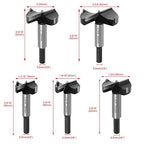 ASNOMY 5PCS Large Size Forstner Drill Bit, 1-3/16Inch to 2-3/8Inch Carbide Tipped Forstner Bit for Hard Wood, Wood Drilling Hole Saw Set Woodworking Hinge Cutter Tool Kits for Wood