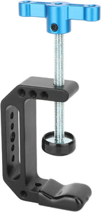 CAMVATE Aluminum C-Clamp(Jaw Open:65mm) with 1/4" & 3/8" Mounting Points(Blue T-handle)-3721