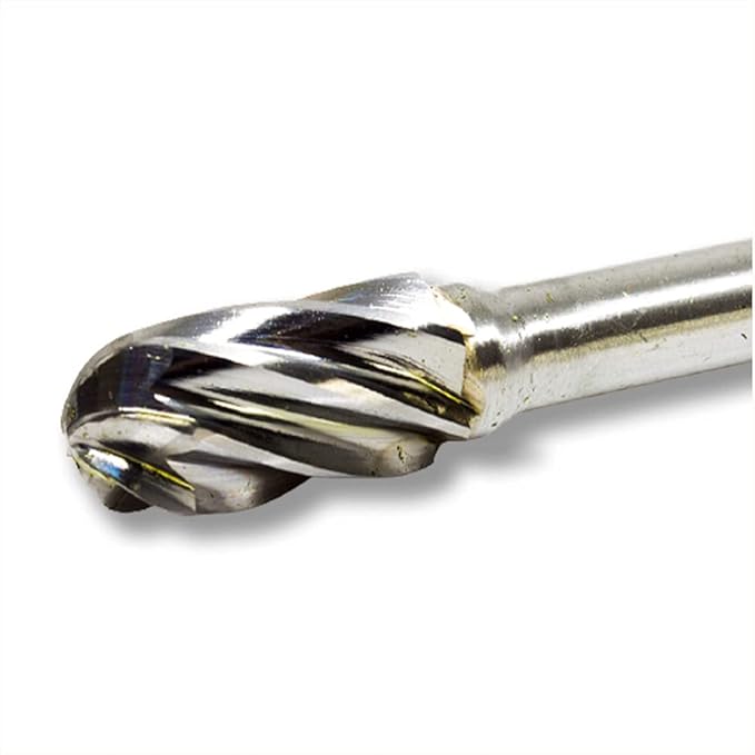 Benchmark Abrasives Ball Shape Premium Tungsten Carbide Burr with 1/4 Inch Shank Aluminum Cut Rotary Tool, Engraving Tool for Non-Metals Shaping Carving (SC-3NF)