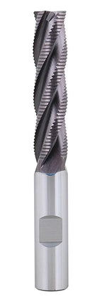 Accusize Industrial Tools 1/2'' Fine Tooth M42 8% Cobalt Tialn Roughing End Mill, 1/2'' Shk Dia, 2'' Flute Length, 4'' Oal, 4 Flute, 1104-0120