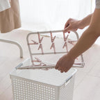 Clothes Drying Racks Foldable Clip Hangers Drip Hanger Plastic with 20 Drying Clips (Light Pink-Rectangle)