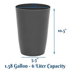 HOLDN’ STORAGE Small Trash Can - 1.58 Gallon Open Top Waste Bin, Compact Waste Can Perfect for Bathroom, Kitchen, Office, Dorm - Durable Garbage Can - Grey