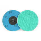 BHA Green Zirconia with Grind Aid Quick Change Sanding Discs Type R Male Roll On, 3" (80 Grit) - 25 Pack