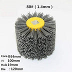 SIGNI Abrasive Nylon Drawing Wheel Drum Burnishing Polishing Brush for Wooden Furniture Floor Polishing 120X100mm 80 Grit 1pack