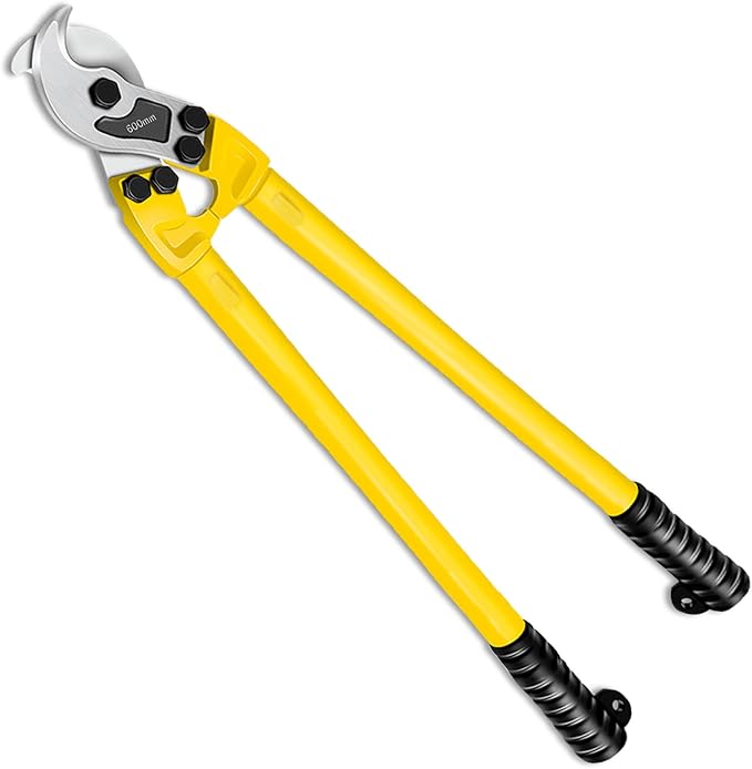 24 Inch Heavy Duty Cable Cutter, Carbon Steel Wire Rope Cutter for Aluminum and Copper Wire Rope, Multi-Functional Labor Saving Long Arm Wire Cutter Pliers with Ergonomic Design