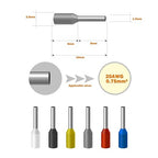 Fidioto AWG20 Wire Ferrules Terminals,1000pcs AWG20 Terminal Connector Wire Insulated Cord Pin Ends Terminals for Electric, Industrial, Chemical Industry, Power Control System, etc.