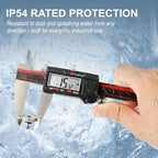 VINCA IP54 Grade Digital Caliper, DCLA-0605 6 Inch/150mm, Inch/Millimeter/Fraction Conversion, Stainless Steel, Large LCD Screen