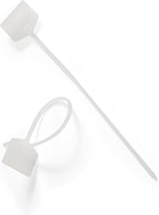 6 in Marker Nylon Cable Ties, Plastic Water Proof Tags, Self-Locking Written-on Cable Marker, Security Seals Label for Cabling, Wire Marking Label, Shipping Hanging Tags - White/ 100pcs