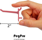 PegPro® 2" Hooks Kit for Standard “Wood Fiber” pegboard – Durable Plastic Pegboard Hooks - for Garage, Kitchen, Craft Room, and More (2" Hook - 24 Pack, Red)