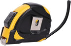 Amazon Basics Self-Locking Tape Measure, 25 feet (8-meters), inch/metric Scale, MID Accuracy, 2-Pack, Yellow