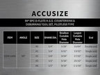 Accusize Industrial Tools 5 pc 82 Deg 0-Flute HSS Countersink & Deburring Tool Set, Pilotless Type, 0206-0482